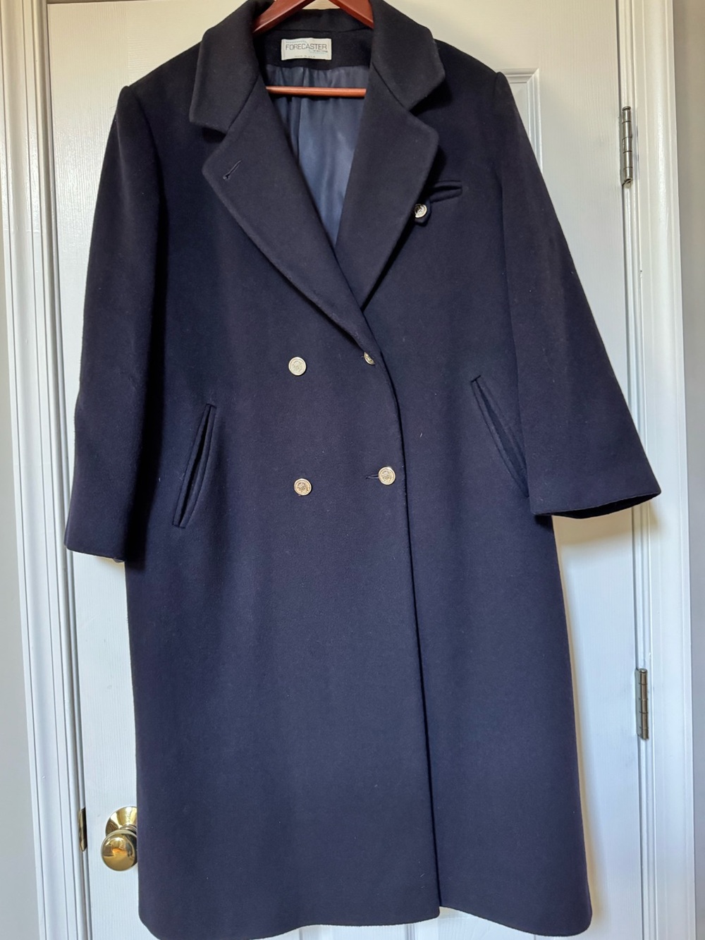 Forecaster of Boston Full-Length Navy Wool Coat –Made In USA – Size 12